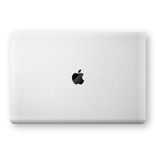 MacBook Air 13" (2018-2019) 3D Textured White Carbon Fibre Fiber Skin, Decal, Wrap, Protector, Cover by EasySkinz | EasySkinz.com