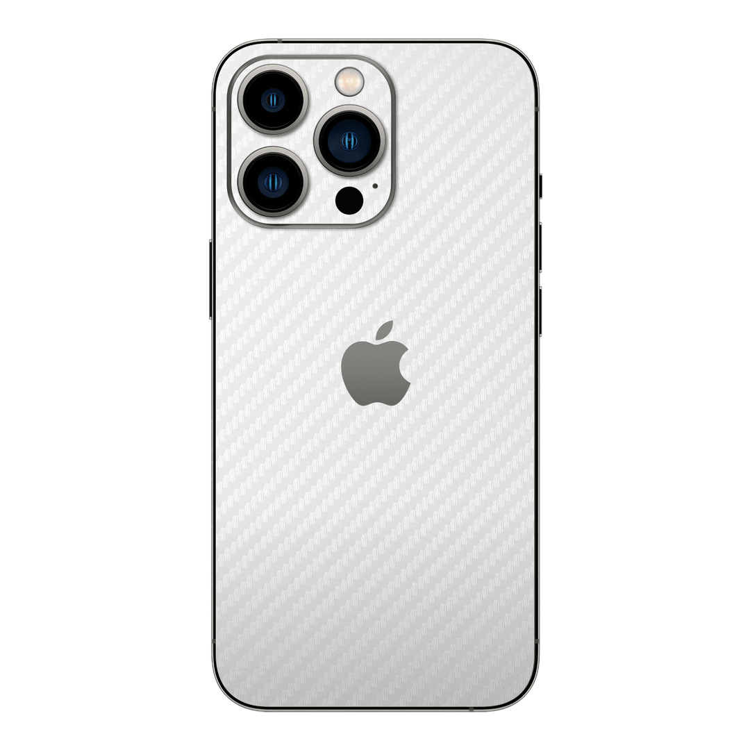 iPhone 13 Pro MAX Textured CARBON Fibre Skin - WHITE - Premium Protective Skin Wrap Sticker Decal Cover by QSKINZ | Qskinz.com