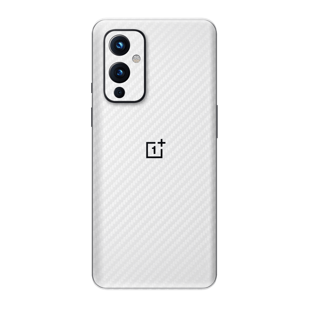 OnePlus 9 White 3D Textured Carbon Fibre Fiber Skin Wrap Sticker Decal Cover Protector by EasySkinz