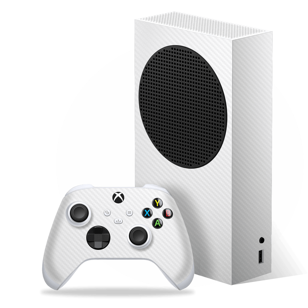 XBOX Series S (2020) White 3D Textured CARBON Fibre Fiber Skin, Wrap, Decal, Protector, Cover by EasySkinz | EasySkinz.com