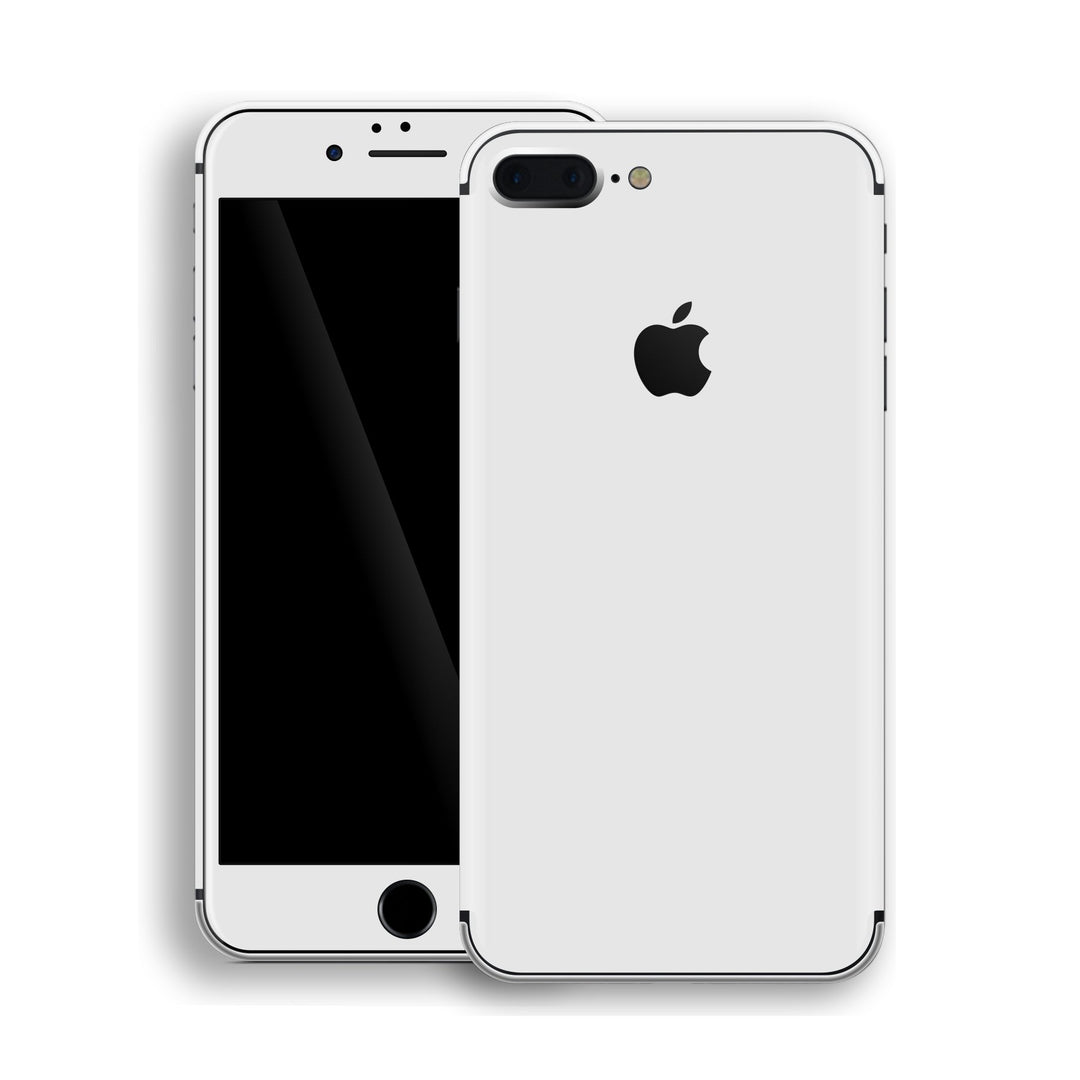 iPhone 8 Plus White Glossy Gloss Finish Skin, Decal, Wrap, Protector, Cover by EasySkinz | EasySkinz.com