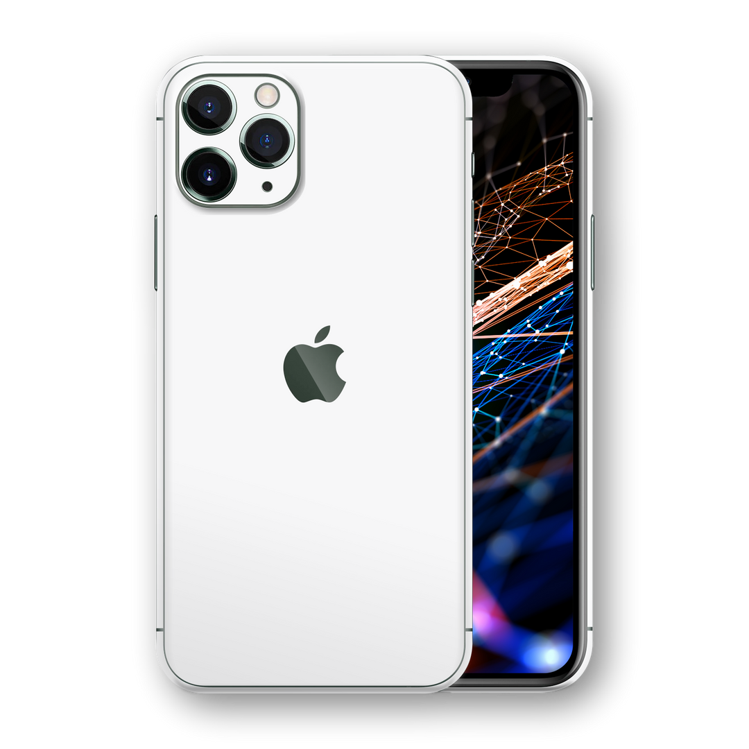 iPhone 11 Pro MAX Glossy WHITE Skin, Wrap, Decal, Protector, Cover by EasySkinz | EasySkinz.coR  Edit alt text