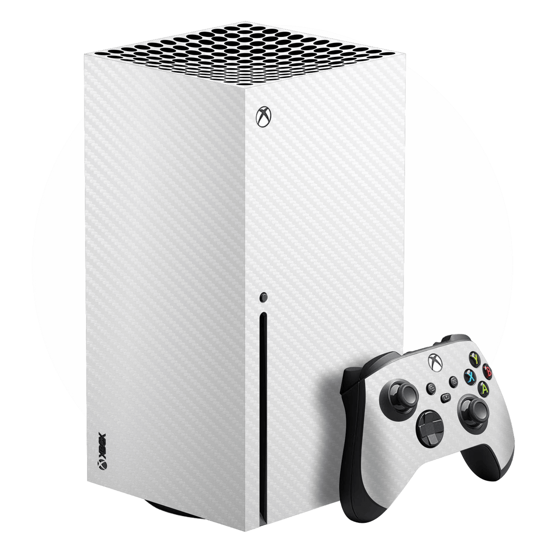 XBOX Series X White 3D Textured CARBON Fibre Fiber Skin, Wrap, Decal, Protector, Cover by EasySkinz | EasySkinz.com