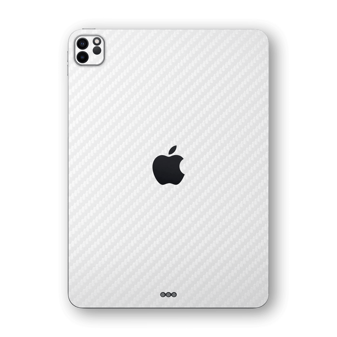 iPad PRO 12.9" 2020 White 3D Textured CARBON Fibre Fiber Skin Wrap Sticker Decal Cover Protector by EasySkinz