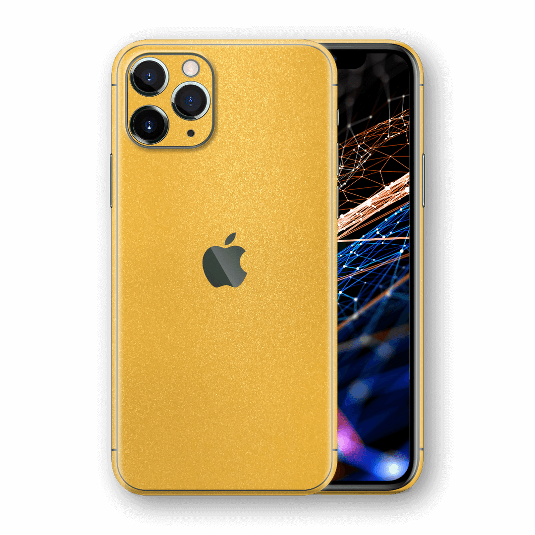 iPhone 11 Pro MAX Yellow Metallic Matt Matte Skin Wrap Sticker Decal Cover Protector by EasySkinz | EasySkinz.com