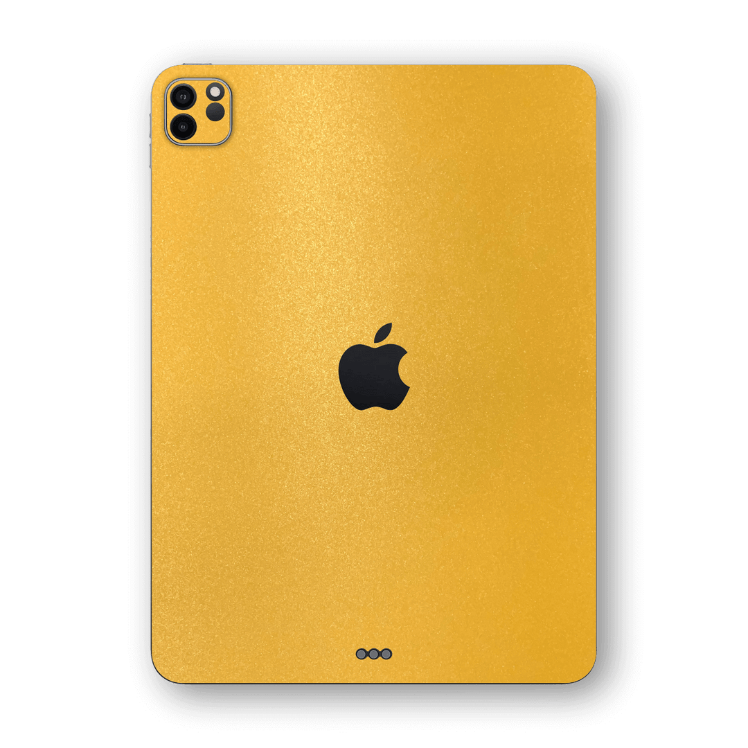 iPad PRO 12.9-inch 2020 Matt Matte Yellow Metallic Skin Wrap Sticker Decal Cover Protector by EasySkinz